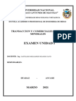 Examen de Transaccion y Comercializacion de Minerales Ud I