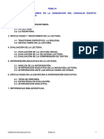 Tema 61 Dificultades Y Problemas en La Adquisición Del Lenguaje Escrito: Intervención Educativa