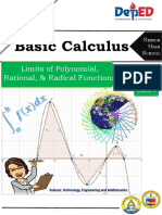 Basic Calculus: Limits of Polynomial, Rational, & Radical Functions