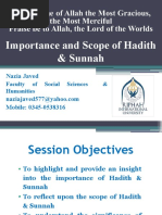 Importance and Scope of Hadith & Sunnah: Nazia Javed