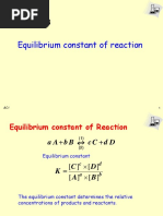 Equilibrium Constant of Reaction