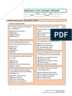 12ano - Aferição de Aprendizagens de 11ano