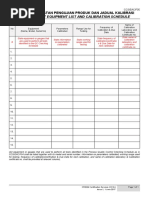 F05 - Product Test Equipment List and Calibration Schedule (Issue 1)