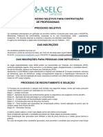 Edital Nº001 - PROCESSO SELETIVO PARA CONTRATAÇÃO