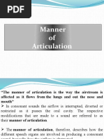 Manner of Articulation