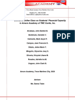 Effects of Online Class On Students' Financial Capacity in Amore Academy of TMC Cavite, Inc.