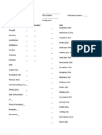 The Living Dead 3rd Edition Character Sheet