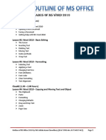 Proposed Syllabus of MS WORD 2010: Class #1 (1.30 - 2.00 Hours) Lesson #1: Word 2010