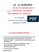 Physiologie de La Reproduction Cycle Menstruel Ovulation F+®condation Et Nidation.