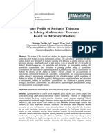 (Sari, 2016) - The Profile of Students' Thinking in Solving Mathematics Problems Based On Adversity Quotient