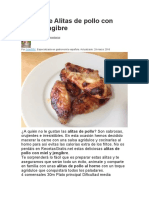 Receta de Alitas de Pollo Con Miel y Jengibre