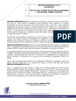 Politica Del SG-SST Servintegrales