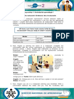 Mesero o El Cliente Clasificando Las Expresiones Del Recuadro en La Columna Correcta