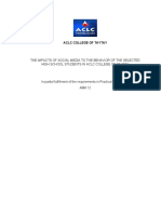 The Impacts of Social Media To The Behavior of The Selected High School Students in Aclc College of Taytay