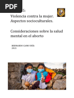 T5 La Violencia Contra La Mujer. Aspectos Socioculturales. Consideraciones Sobre La Salud Mental en El Aborto