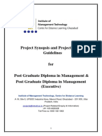 Project Synopsis and Project Report Guidelines: Institute of Management Technology, Centre For Distance Learning