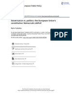 Governance Vs Politics The European Union S Constitutive Democratic Deficit