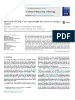 Mechanical Clinching of Ultra-High Strength Steel Sheets and Strengthof Joints