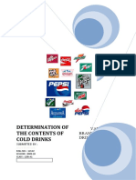 Determination of The Contents of Cold Drinks