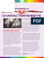 Character Sheets: Appendix A
