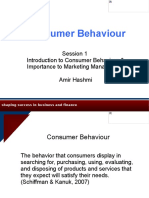 Consumer Behaviour: Session 1 Introduction To Consumer Behaviour & Importance To Marketing Management Amir Hashmi