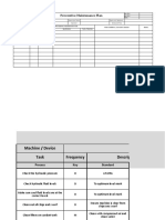 Preventative Maintenance Plan Template Sample