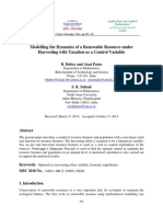 Modelling The Dynamics of A Renewable Resource Under Harvesting With Taxation As A Control Variable