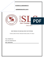 Internal Assessment I: Doctrine of Separation of Power