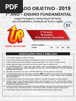 7 - 168 - 438 - 2019 - Simulado Objetivo - S1 - 7ano - 3tri - GABARITADA