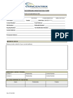 Background Investigation Form: Please Fill All Information in PRINTED. If Item Is Not Applicable Put "N/A"