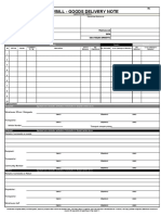 Goods Delivery Note - Waybill GDN - Non Food Items. With Return English