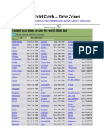 The World Clock - Time Zones: Current Local Times Around The World (Main List)