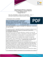 Guía de Actividades y Rúbrica de Evaluación - Unidad 2 - Fase 3 Actividad Fundamentos de Determinantes y Espacios