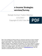 Option Income Strategies Overview/Survey: Raleigh-Durham Traders Meetup 1/11/2017