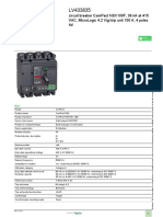 Product Data Sheet: Circuit Breaker Compact Nsx100F, 36 Ka at 415 Vac, Micrologic 4.2 Vigi Trip Unit 100 A, 4 Poles 4D