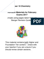 Year 10 Chemistry: (Made Using Pages Taken From Old Bangor Revision Guides)