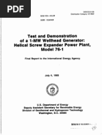 Test and Demonstration of - MW Wellhead Generator: Helical Screw Expander Power Plant, Model