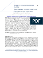 An Experimental Study of Collaborative Instructional Strategy (CIS) For Teaching Mathematics at Primary Level in Pakistan