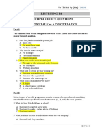 Listening B1: Multiple Choice Questions in A Long Talk or A Conversation