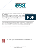 Global Potential Net Primary Production Predicted From Vegetation Class, Precipitation, and Temperature