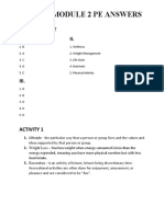 Mapeh Module 2 Pe Answers