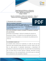 Guia Activ y Rúbrica Eval Tarea 3 Sistema Ecuac Lineales, Regresión Lineal e Interpol