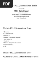 Module-15 (LC) International Trade M M Saiful Islam