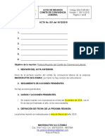 SGI-FOR-002 Formato de Acta de Reunión Del Comité de Convivencia Laboral 01