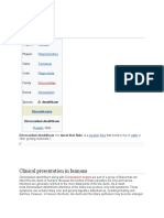 Clinical Presentation in Humans: Kingdom: Phylum: Class: Order: Family: Genus: Species