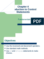 Introduction To Control Statements: Fundamentals of Java