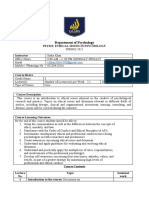 Department of Psychology: Psy322 Ethical Issues in Psychology