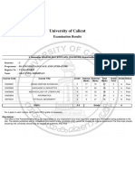 University of Calicut: Examination Results