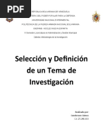 Selección y Definición de Un Tema de Investigación - VI Semestre Admon y G.M.