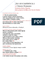 Oração Eucarística I - Próprio Da Missa Da Ceia Do Senhor